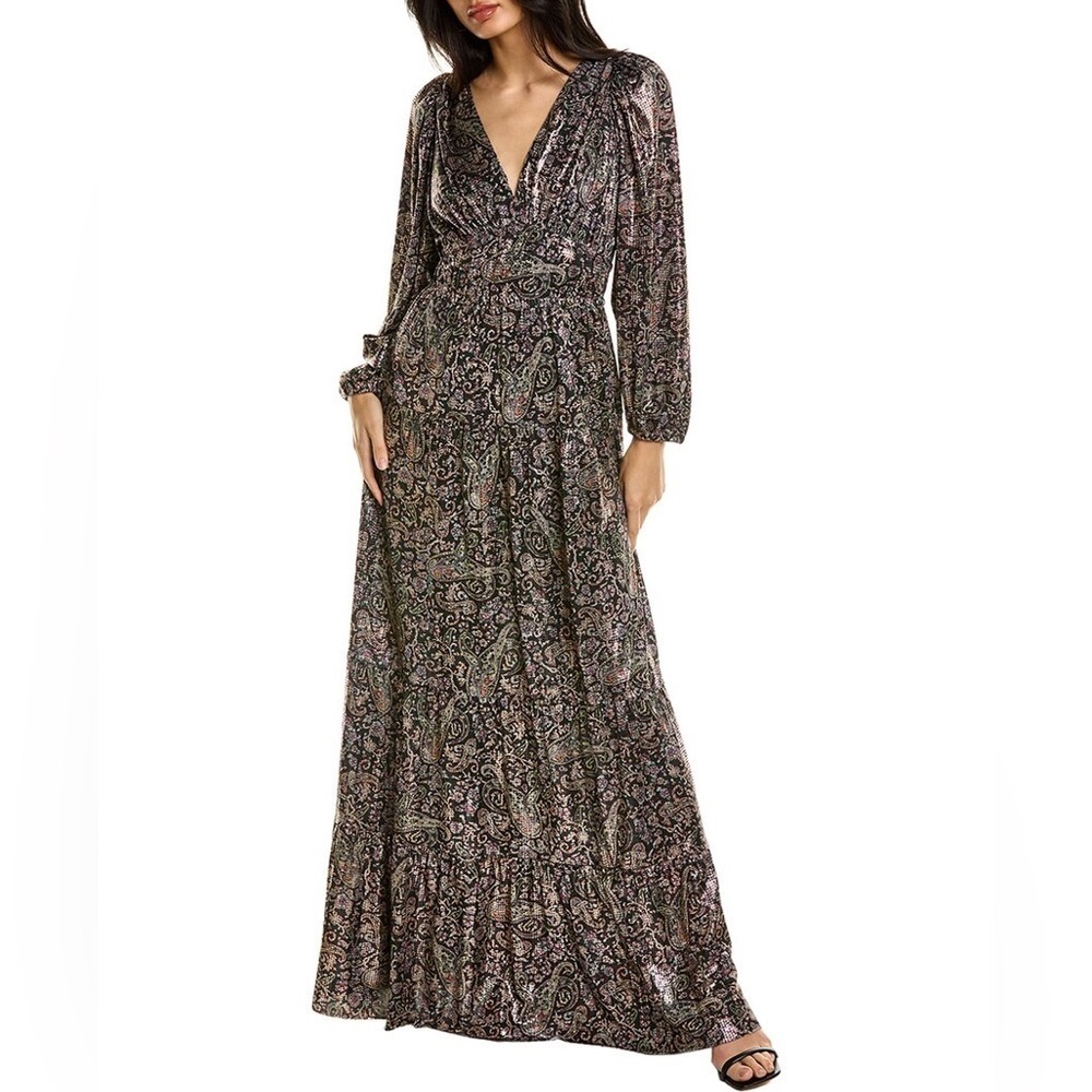 BA&SH Glady Paisley Open Back Maxi Dress